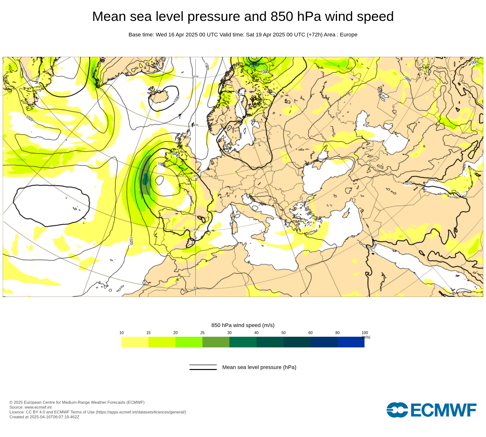 Hirlam KNMI analyse en termijnverwachting voor 01 May 2025