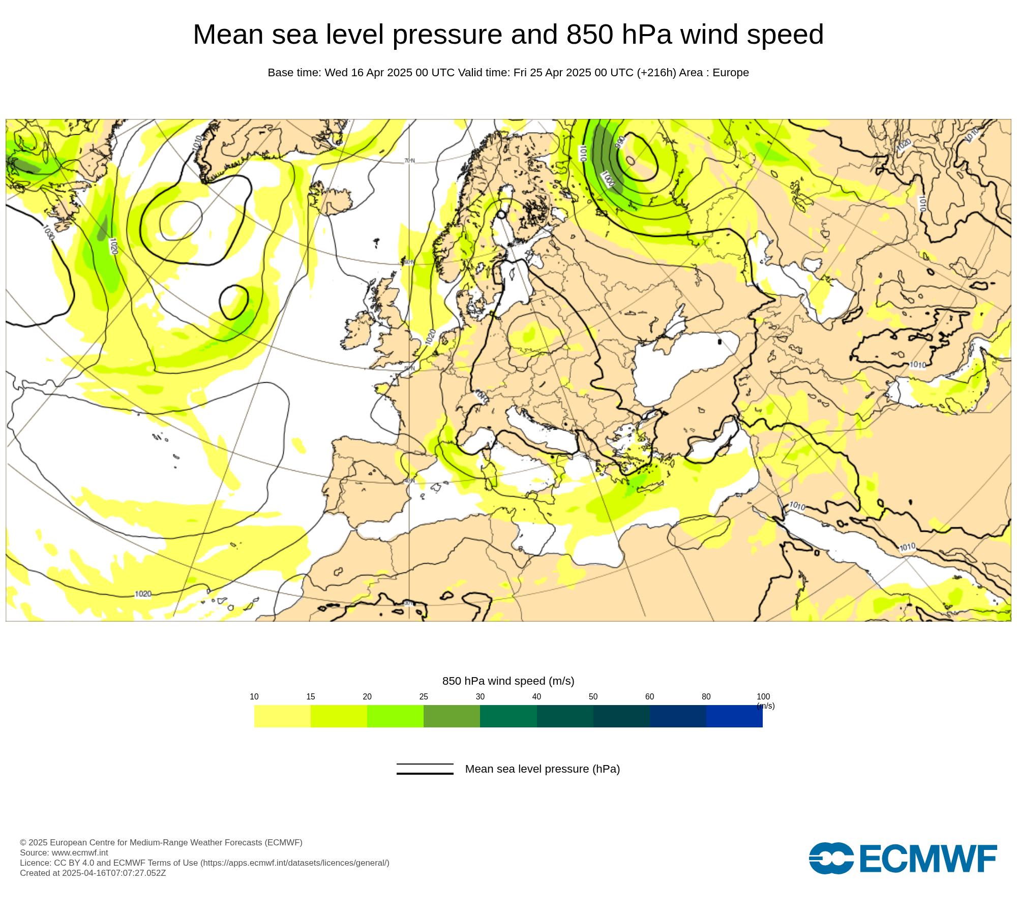 Hirlam KNMI analyse en termijnverwachting voor 01 May 2025