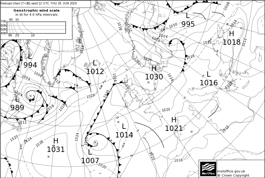 UKMO Bracknell faxkaart voor 11 August 2025