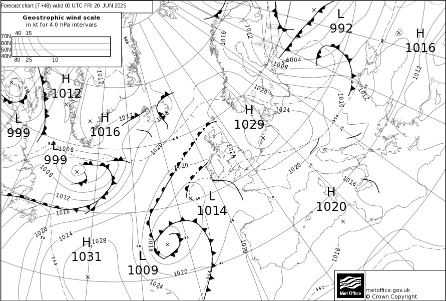 UKMO Bracknell faxkaart voor 11 August 2025