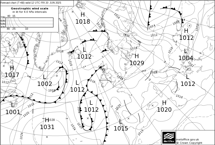 UKMO Bracknell faxkaart voor 11 August 2025