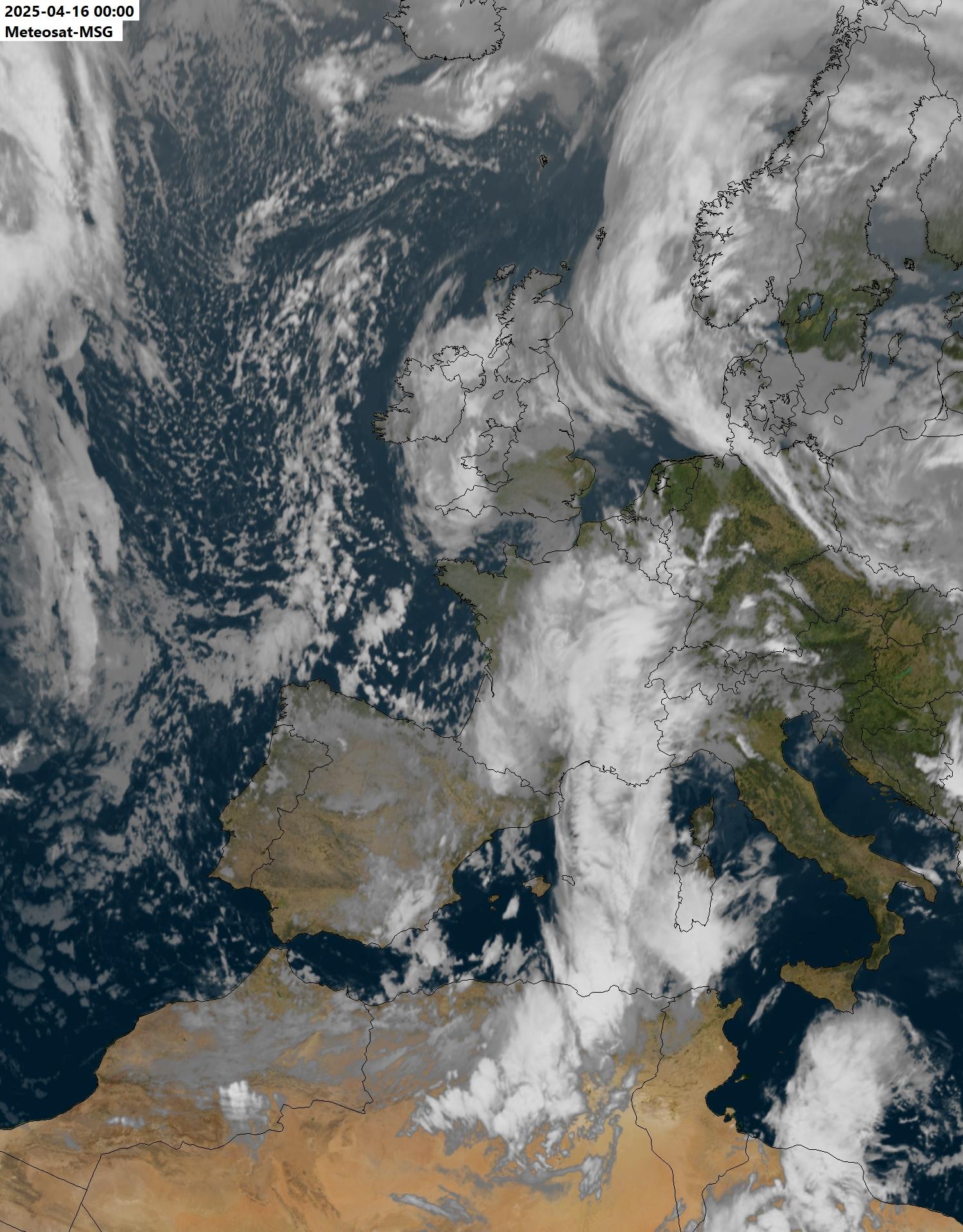 Het Europese Meteosat 8 beeld voor 17 June 2025